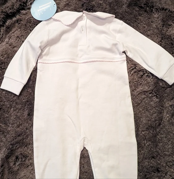 Little English Bow Crochet Playsuit - Picture 2 of 8